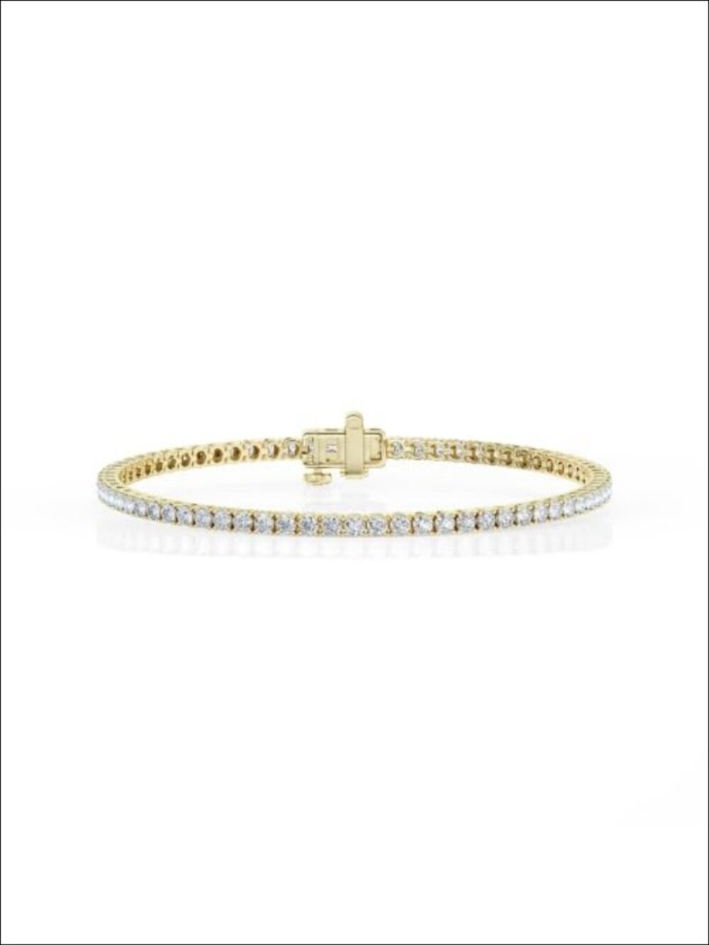 14K Yellow Gold Plated Sterling Silver Lab Grown Diamond Tennis Bracelet 4 Cttw